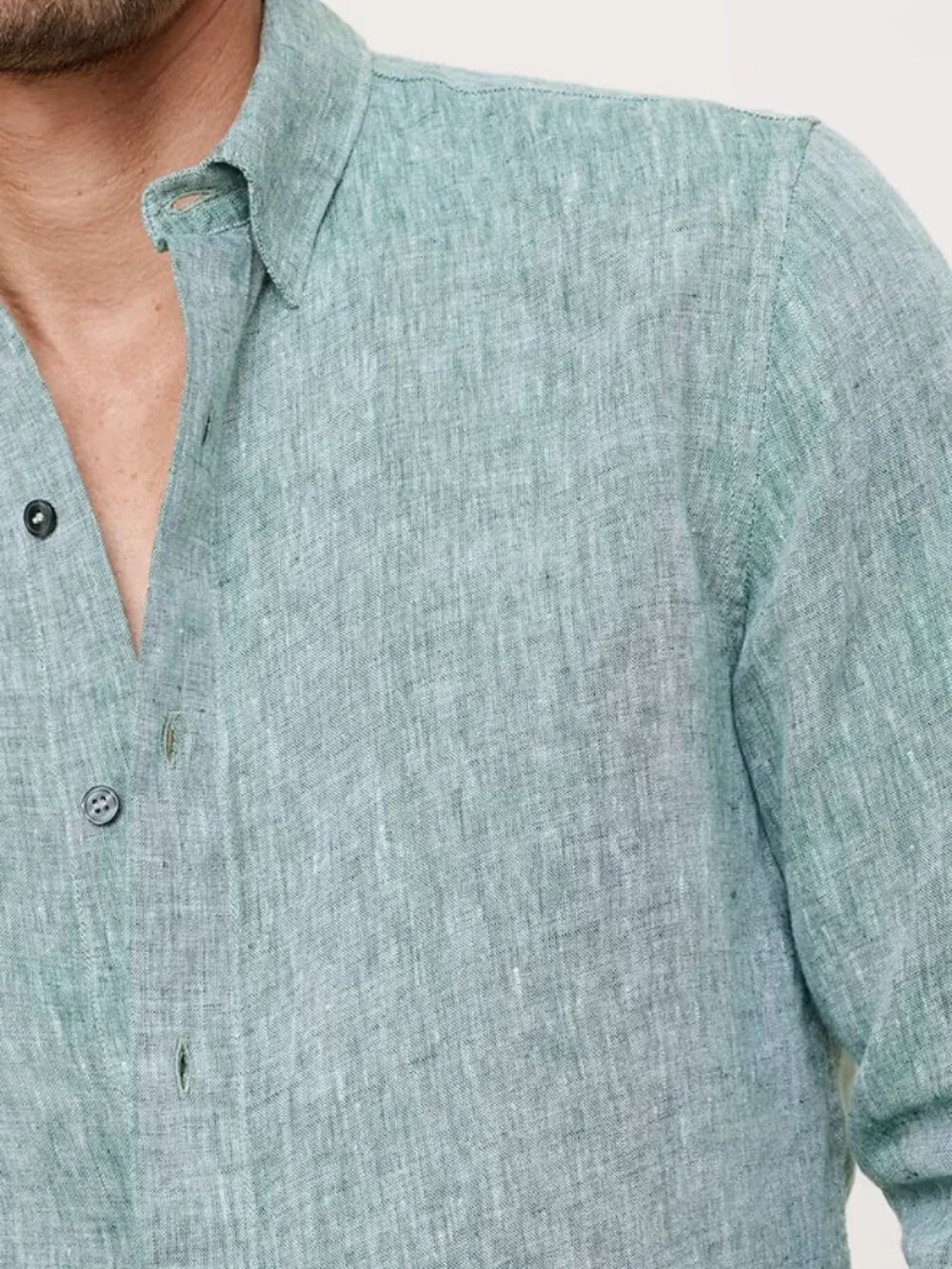 NWT Banana Republic Men's Light Green Slim-Fit 100% Euro Linen Shirt M